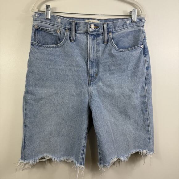 Madewell High Rise Long Denim Jean Shorts Size 29 Light Wash Cut Offs Casual - Picture 11 of 11